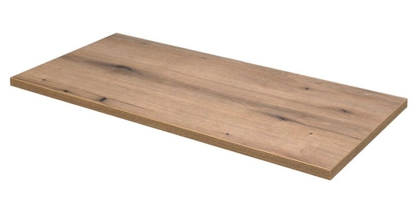 Badezimmer-Set ICON: Waschtischunterschrank 60cm in Kaschmir mit sichtbaren Nischen + Waschtischplatte in Holzoptik