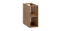 Insieme ICON: mobile sotto lavabo 60cm cachemire con nicchie visibili + piano per lavabo effetto legno + lavabo da appoggio roto