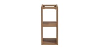 Insieme ICON: mobile sotto lavabo 60cm cachemire con nicchie visibili + piano per lavabo effetto legno + lavabo da appoggio roto