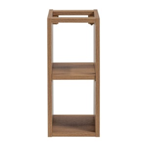 Insieme ICON: mobile sotto lavabo 60cm cachemire con nicchie visibili + piano per lavabo effetto legno + lavabo da appoggio roto