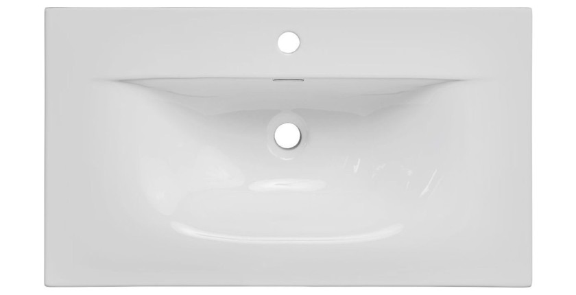 Badkamerset ICON: onderkast 60cm kasjmier + ingebouwde witte wasbak