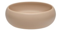 Set ICON: mobile sottolavabo 60cm cachemire + piano per lavabo effetto legno + lavabo da appoggio rotondo