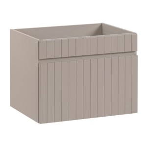 Conjunto ICON: mueble bajo lavabo de 60cm + encimera para lavabo + lavabo sobre encimera redondo + columna + espejo vertical LED