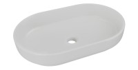 Vasque à poser ovale 55x35 cm en céramique gris clair mate