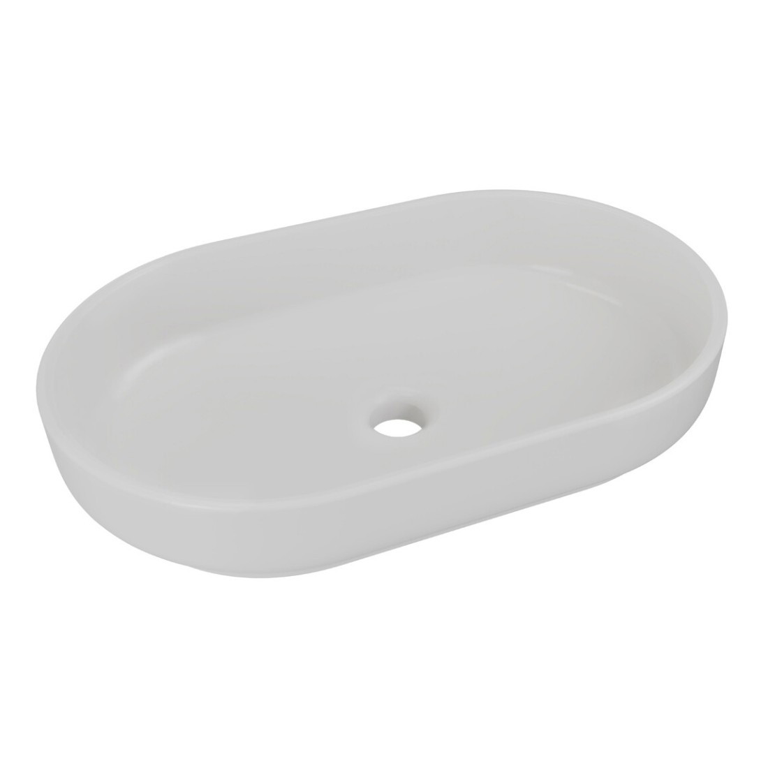 Vasque à poser ovale 55x35 cm en céramique gris clair mate