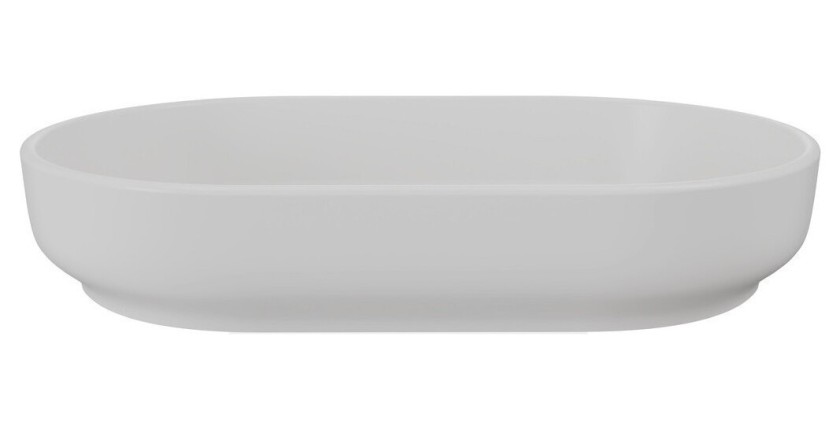 Vasque à poser ovale 55x35 cm en céramique gris clair mate