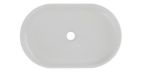 Vasque à poser ovale 55x35 cm en céramique gris clair mate