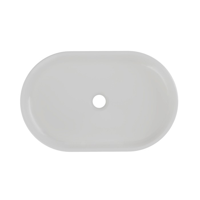 Ovale opbouw waskom 55x35 cm in mat lichtgrijze keramiek