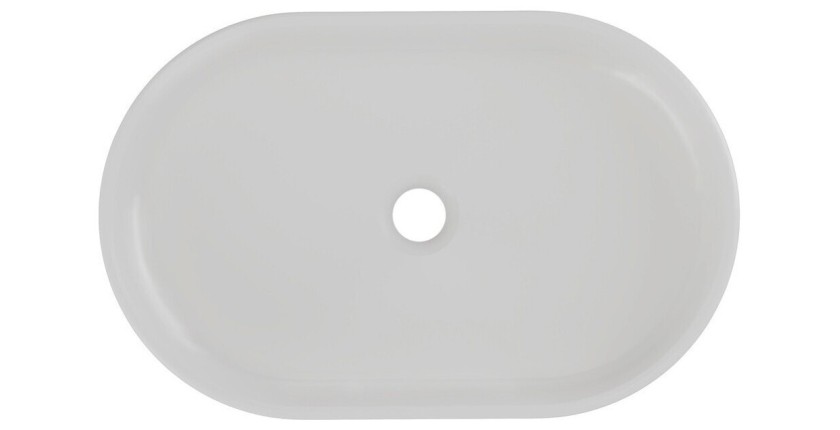 Vasque à poser ovale 55x35 cm en céramique gris clair mate