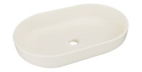 Vasque à poser ovale 55x35 cm en céramique ivoire mate