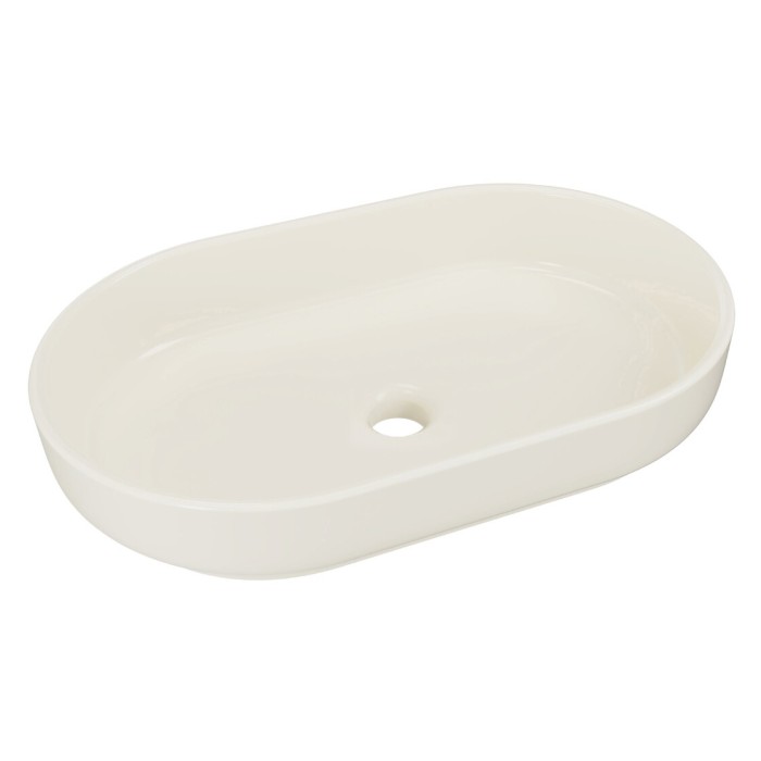Lavabo ovalado de sobreponer 55x35 cm en cerámica marfil mate