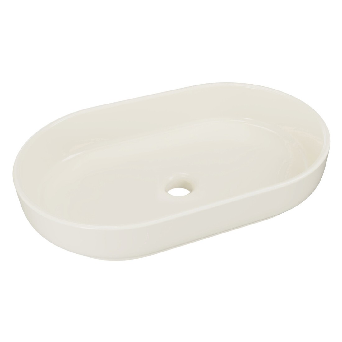Vasque à poser ovale 55x35 cm en céramique ivoire mate