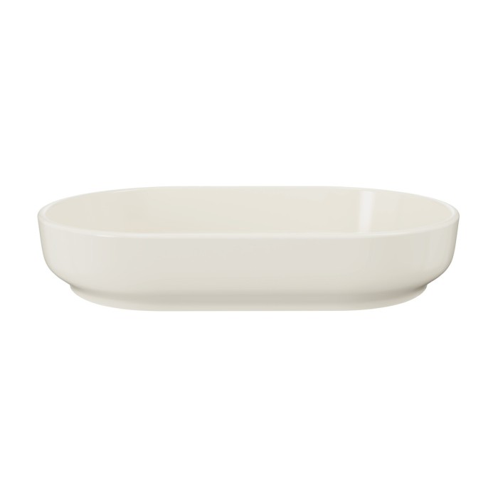 Lavabo ovalado de sobreponer 55x35 cm en cerámica marfil mate