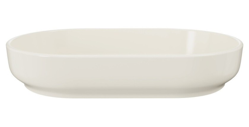 Vasque à poser ovale 55x35 cm en céramique ivoire mate