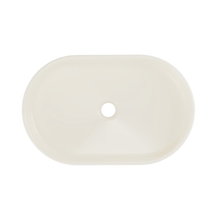 Lavabo ovalado de sobreponer 55x35 cm en cerámica marfil mate