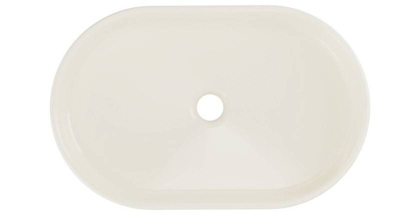 Vasque à poser ovale 55x35 cm en céramique ivoire mate
