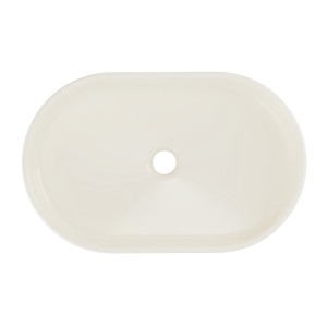 Vasque à poser ovale 55x35 cm en céramique ivoire mate