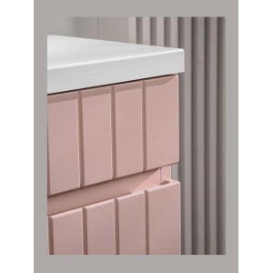 Ensemble ICON : meuble sous vasque 80cm + plan pour vasque + vasque à poser + miroir + lampe LED + colonne