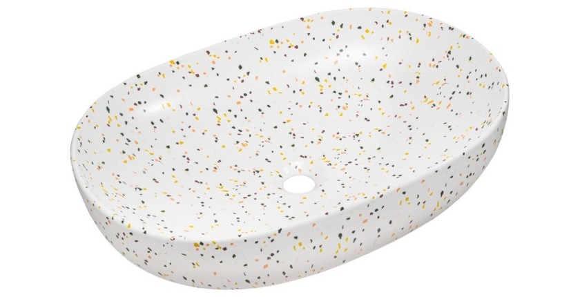 Ensemble ICON : meuble sous vasque 80cm + plan pour vasque + vasque à poser + miroir + lampe LED + colonne