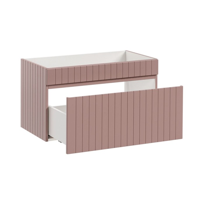 Meuble sous vasque 80cm rose poudrée ICON ouvert