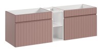 Ensemble ICON rose : meubles sous vasque 60cm et niches visibles blanches