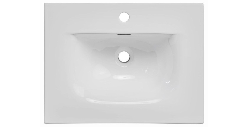 Vasque à encastrer en céramique blanche vue de haut