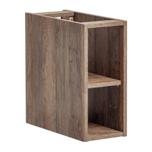 Meuble avec niches visibles aspect bois foncé