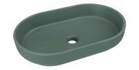 Vasque à poser ovale 55x35 cm en céramique vert forêt mate