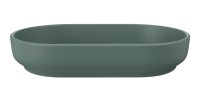 Vasque à poser ovale 55x35 cm en céramique vert forêt mate