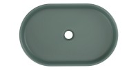 Vasque à poser ovale 55x35 cm en céramique vert forêt mate