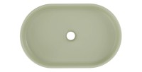 Vasque à poser ovale 55x35 cm en céramique vert olive mate