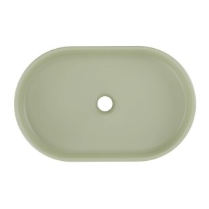 Vasque à poser ovale 55x35 cm en céramique vert olive mate