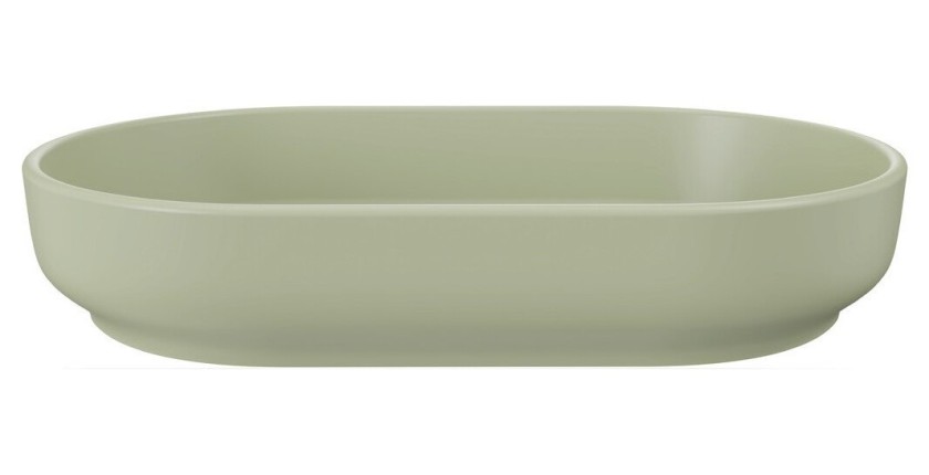 Vasque à poser ovale 55x35 cm en céramique vert olive mate