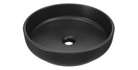 Vasque à poser ronde 40 cm en céramique noire mate