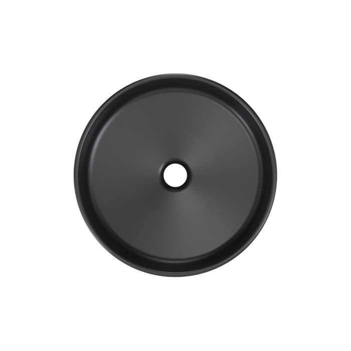 Vasque à poser ronde 40 cm en céramique noire mate
