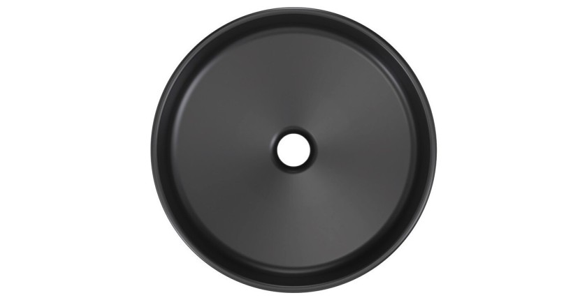 Vasque à poser ronde 40 cm en céramique noire mate