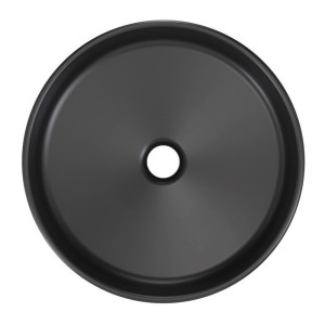 Vasque à poser ronde 40 cm en céramique noire mate