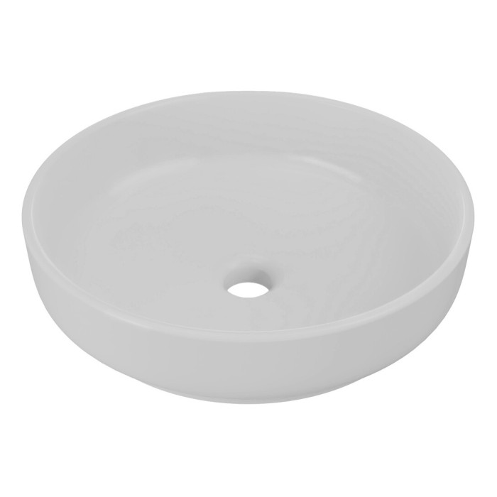 Vasque à poser ronde 40 cm en céramique gris clair mate