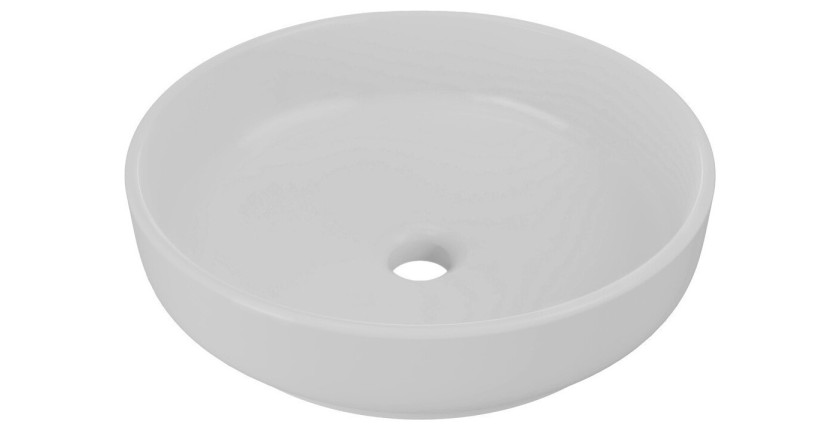 Vasque à poser ronde 40 cm en céramique gris clair mate