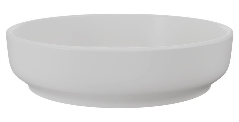 Vasque à poser ronde 40 cm en céramique gris clair mate