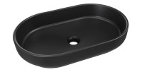 Vasque à poser ovale 55x35 cm en céramique noire mate