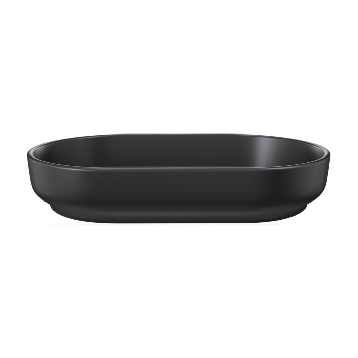 Lavabo da appoggio ovale 55x35 cm in ceramica nera opaca