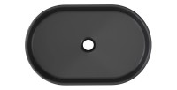 Vasque à poser ovale 55x35 cm en céramique noire mate