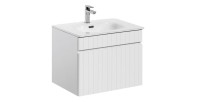 Ensemble ICON blanc : meuble sous vasque 80cm et vasque encastrée