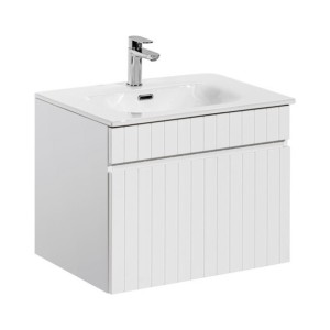 Ensemble ICON blanc : meuble sous vasque 80cm et vasque encastrée