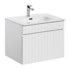 Ensemble ICON blanc : meuble sous vasque 80cm et vasque encastrée