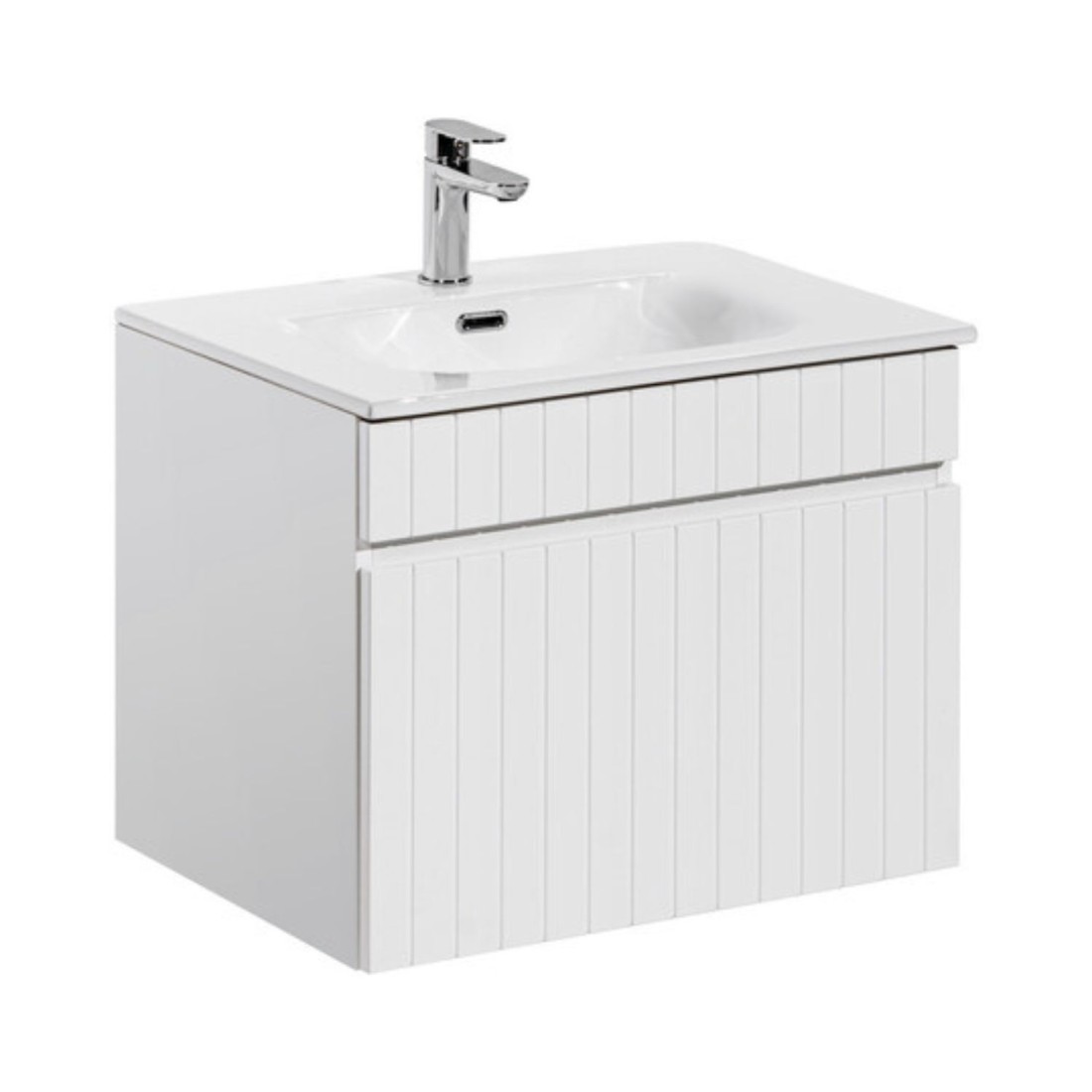 Ensemble ICON blanc : meuble sous vasque 80cm et vasque encastrée
