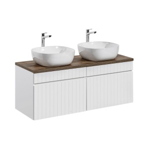 Ensemble ICON blanc : meubles sous vasque 60cm, plan pour vasque et vasques à poser