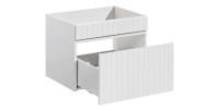 Ensemble ICON blanc : meubles sous vasque 120cm + double vasque encastrée en céramique blanche