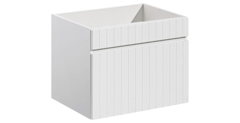 Ensemble ICON blanc : meubles sous vasque 120cm + double vasque encastrée en céramique blanche